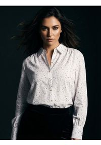 Sinsay - Wzorzysta koszula z wiskozy - biały. Kolor: biały. Materiał: wiskoza #1