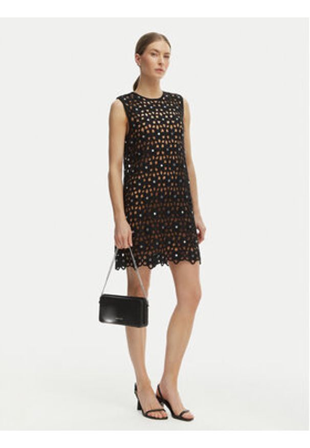 MICHAEL Michael Kors Sukienka letnia MS683CWKNE Czarny Slim Fit. Kolor: czarny. Materiał: syntetyk. Sezon: lato