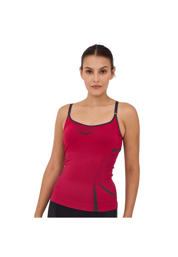 Bezrękawnik damski z topem Brubeck FITNESS. Kolor: czerwony. Materiał: poliamid, elastan. Długość rękawa: bez rękawów. Sport: fitness