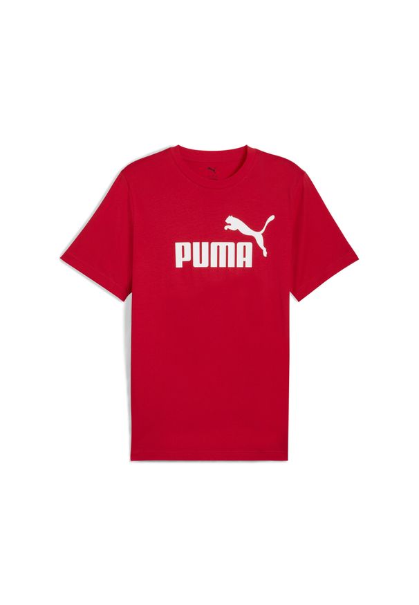 Puma - Męska koszulka Essentials z logo No. 1 PUMA. Kolor: czerwony. Materiał: guma. Wzór: nadruk. Sport: fitness, bieganie