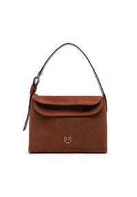 Pinko Torebka Leaf Hobo Classic AI 23-24 PLTT 101442 A0F6 Brązowy. Kolor: brązowy. Materiał: zamszowe, skórzane #1