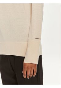 Calvin Klein Sweter K20K207573 Beżowy Regular Fit. Kolor: beżowy. Materiał: wełna #4