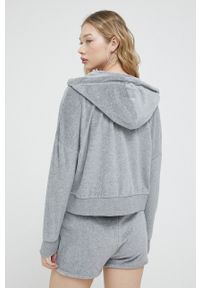 Superdry bluza damska kolor szary z kapturem gładka. Typ kołnierza: kaptur. Kolor: szary. Materiał: włókno, dzianina, materiał. Wzór: gładki #5