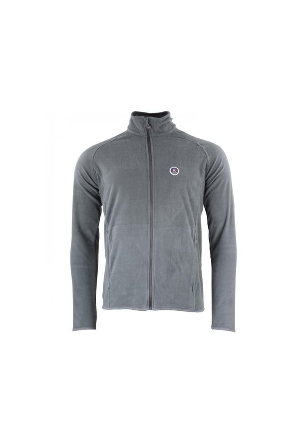 PEAK MOUNTAIN - Polar z kapturem zapinany na zamek 1/2 Peak Mountain. Typ kołnierza: kaptur. Kolor: szary. Materiał: polar. Sezon: zima. Sport: turystyka piesza