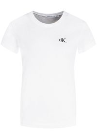 Calvin Klein Jeans T-Shirt J20J212883 Biały Slim Fit. Kolor: biały. Materiał: bawełna #1