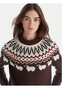 Hunter Sweter Ashie HARW0074251 Brązowy Regular Fit. Kolor: brązowy. Materiał: wełna #3