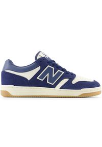 Buty unisex New Balance BB480LPC – granatowe. Okazja: na co dzień. Kolor: niebieski. Materiał: skóra, syntetyk, dresówka, materiał. Szerokość cholewki: normalna. Sport: turystyka piesza #1