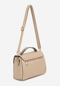 Born2be - Jasnobeżowa Torebka Listonoszka z Klapą i Rączką Lanoviela. Kolor: beżowy. Styl: elegancki, casual