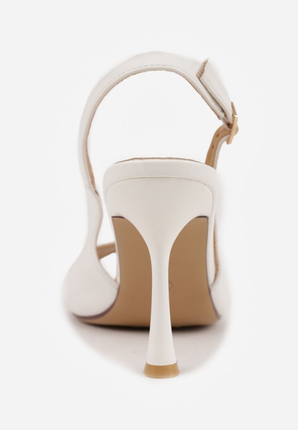 Born2be - Białe Sandały VICES na Szpilce z Odkrytym Noskiem i Piętą Olopis. Okazja: na co dzień. Kolor: biały. Materiał: jeans. Obcas: na szpilce. Styl: elegancki, casual. Wysokość obcasa: średni