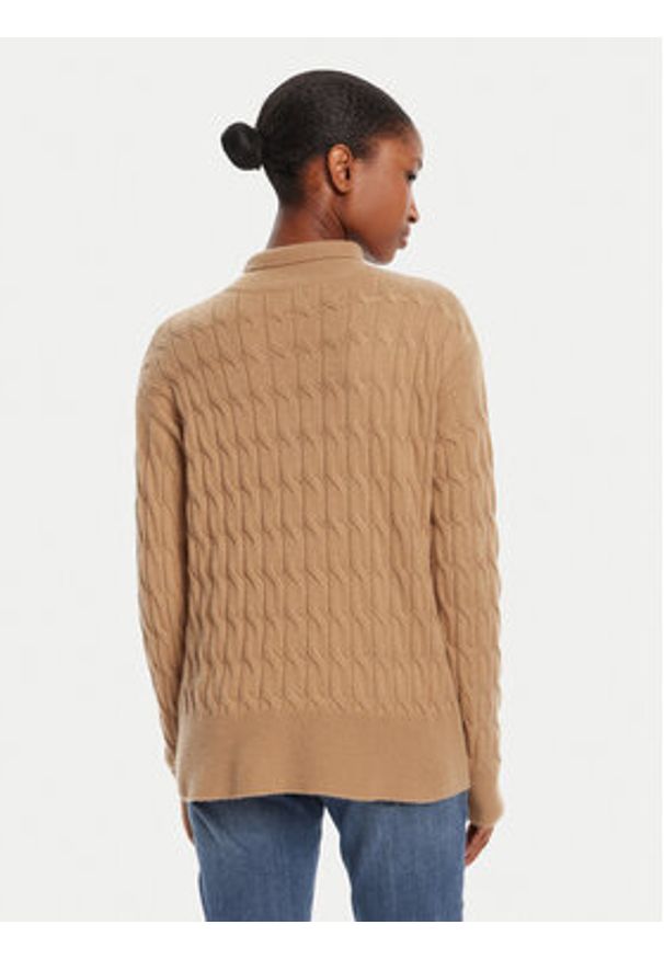 Marella Golf Aero 2523366094 Beżowy Regular Fit. Typ kołnierza: golf. Kolor: beżowy. Materiał: wełna, kaszmir