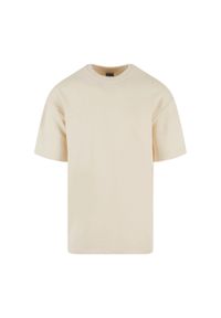 Urban Classics - Męska Koszulka Z Frotte Z Okrągłym Dekoltem. Kolor: brązowy