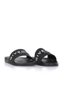 Givenchy - GIVENCHY - Czarne klapki z kontrastowym logo. Kolor: czarny #2
