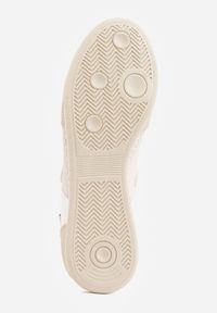 Born2be - Beżowe Tenisówki w Stylu Balerinek z Napisem Emitanela. Okazja: na co dzień. Zapięcie: rzepy. Kolor: beżowy. Materiał: jeans. Wzór: napisy. Styl: casual, sportowy #9