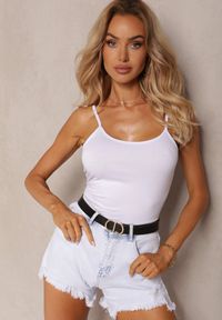Renee - Biały Top Bawełniany Palike. Kolor: biały. Materiał: bawełna. Długość rękawa: na ramiączkach. Wzór: gładki, jednolity