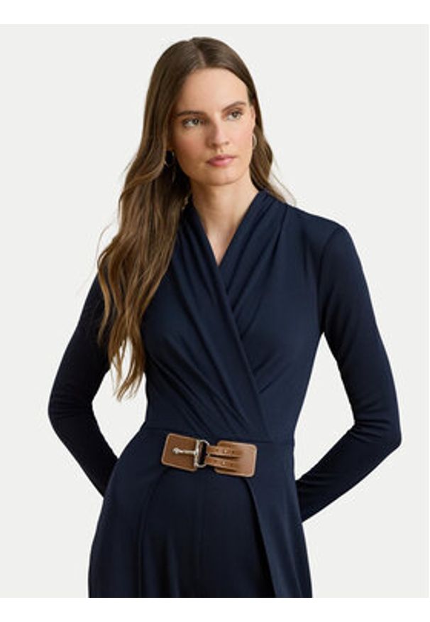Lauren Ralph Lauren - LAUREN RALPH LAUREN Kombinezon 200980218001 Granatowy Wide Leg. Kolor: niebieski. Materiał: syntetyk