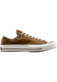 Buty sportowe Converse Chuck 70 Premium Leather. Kolor: brązowy. Materiał: syntetyk, materiał. Styl: sportowy #1