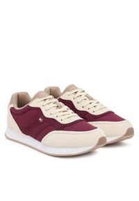 TOMMY HILFIGER - Tommy Hilfiger Sneakersy Easy Runner FW0FW08836 Beżowy. Kolor: beżowy. Materiał: zamsz, skóra #6