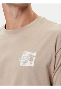 The North Face T-Shirt Connect NF0A8E3Y Beżowy Relaxed Fit. Kolor: beżowy. Materiał: bawełna #5