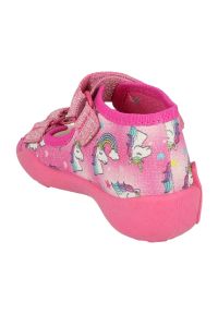 Befado obuwie dziecięce 342P043 różowe wielokolorowe. Kolor: wielokolorowy, różowy. Materiał: tkanina, bawełna