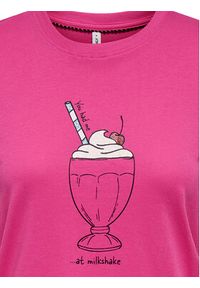 only - ONLY T-Shirt Fun Life 15349901 Różowy Regular Fit. Kolor: różowy. Materiał: bawełna