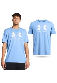 Koszulka fitness męska Under Armour UA Logo. Kolor: niebieski. Długość rękawa: krótki rękaw. Długość: krótkie. Sport: fitness