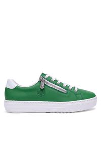 Rieker Sneakersy L59L1-52 Zielony. Kolor: zielony. Materiał: skóra