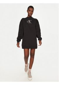 Calvin Klein Jeans Sukienka dzianinowa J20J224834 Czarny Relaxed Fit. Kolor: czarny. Materiał: syntetyk, bawełna #3