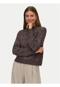 Vero Moda Golf Virgo 10331875 Brązowy Regular Fit. Typ kołnierza: golf. Kolor: brązowy. Materiał: syntetyk