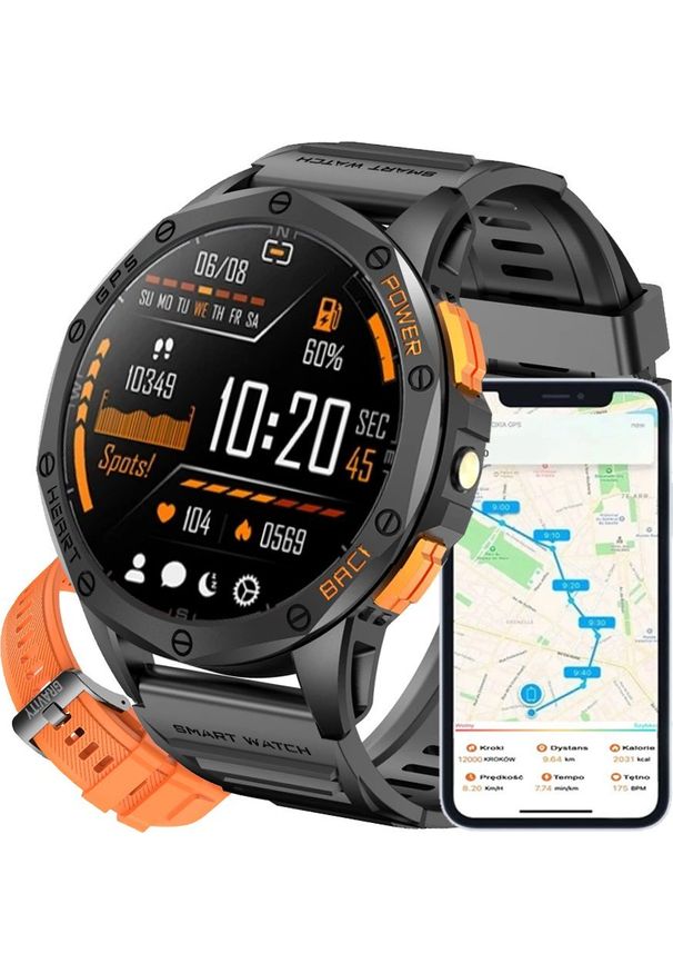 Gravity - Zegarek męski SMARTWATCH GRAVITY GT24-3 BK/BK/OG PROF. Rodzaj zegarka: smartwatch