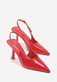 Renee - Czerwone Sandały Lakierowane na Szpilce Vices Typu Slingback Tilazea. Zapięcie: sprzączka. Kolor: czerwony. Materiał: lakier. Obcas: na szpilce. Styl: wizytowy, elegancki #4
