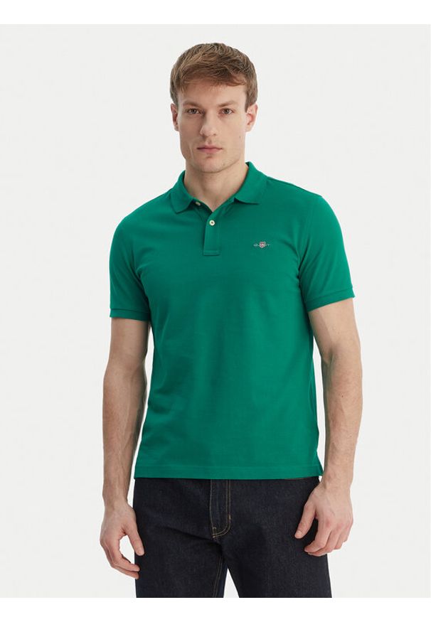 GANT - Gant Polo Shield 2220 Zielony. Typ kołnierza: polo. Kolor: zielony. Materiał: bawełna