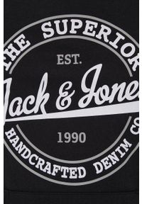 Jack & Jones Bluza męska kolor czarny z kapturem z nadrukiem. Okazja: na co dzień. Typ kołnierza: kaptur. Kolor: czarny. Wzór: nadruk. Styl: casual #5