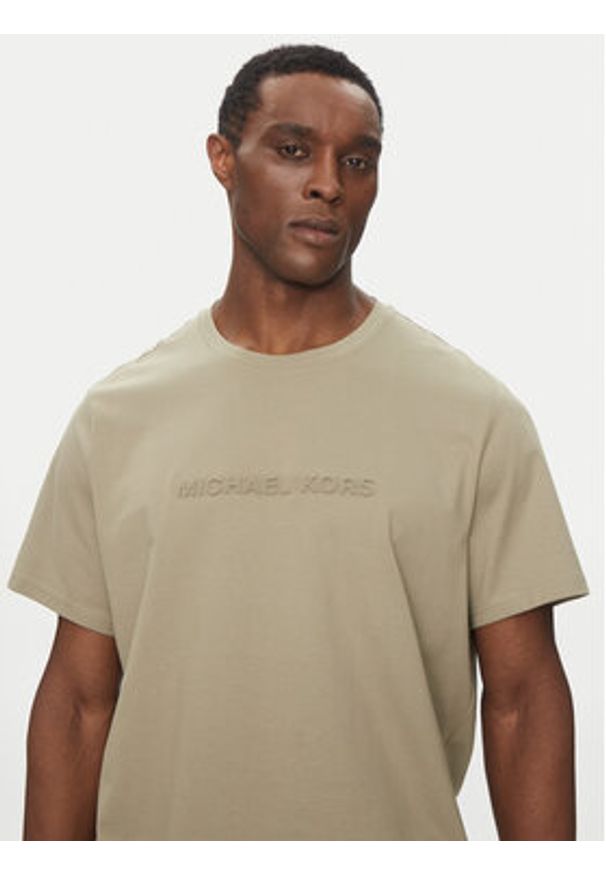 Michael Kors T-Shirt CF4529H1V2 Beżowy Regular Fit. Kolor: beżowy. Materiał: bawełna