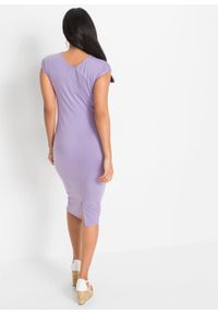 Sukienka ołówkowa z rozcięciem bonprix w kolorze bzu. Kolor: fioletowy. Typ sukienki: ołówkowe #5