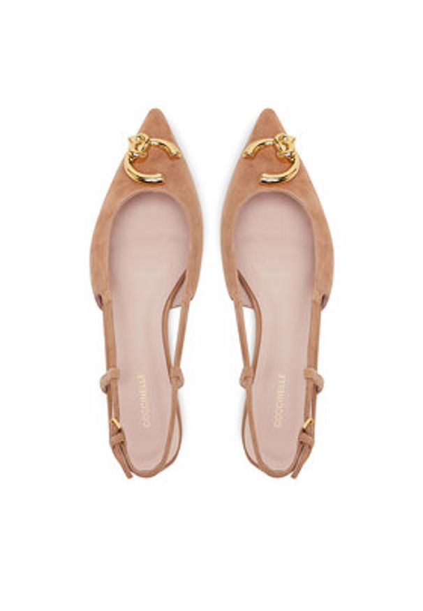 Coccinelle Baleriny E4 SB2 21 02 01 Beżowy. Kolor: beżowy. Materiał: zamsz, skóra