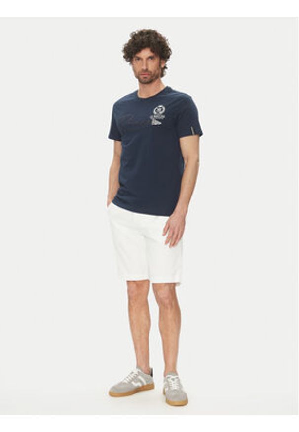 La Martina T-Shirt Algernon MAR300 JS206 Granatowy Regular Fit. Kolor: niebieski. Materiał: bawełna