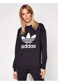 Adidas - adidas Bluza Trefoil Crew FM3272 Czarny Regular Fit. Kolor: czarny. Materiał: bawełna