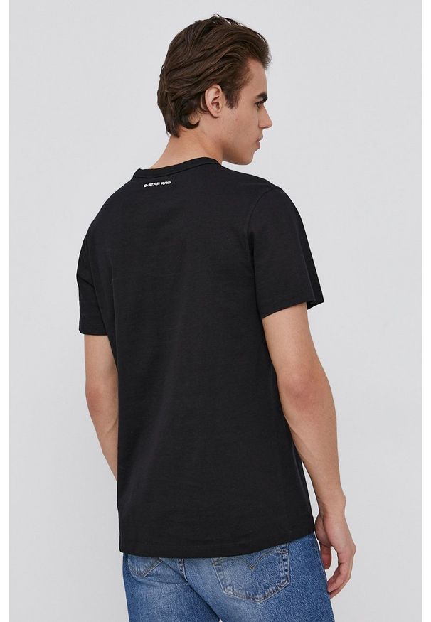 G-Star RAW - G-Star Raw - T-shirt. Okazja: na co dzień. Kolor: czarny. Materiał: bawełna, dzianina. Wzór: aplikacja. Styl: casual
