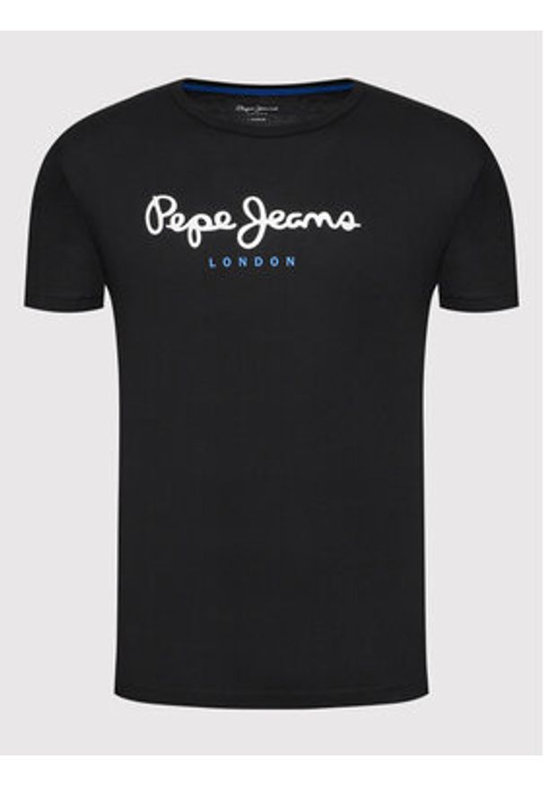 Pepe Jeans T-Shirt Eggo PM508208 Czarny Regular Fit. Kolor: czarny. Materiał: bawełna