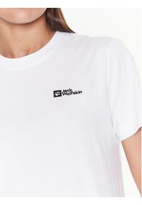 Jack Wolfskin T-Shirt Essential 1808352 Biały Regular Fit. Kolor: biały. Materiał: bawełna