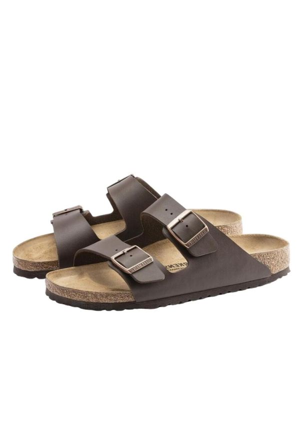 Klapki turystyczne uniseks Birkenstock Arizona 51701. Kolor: brązowy. Materiał: skóra, materiał, syntetyk. Sezon: lato