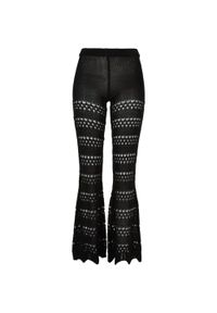 Urban Classics - Legginsy Damskie Z Dzianiny Szydełkowej Z Rozszerzanymi Nogawkami. Kolor: czarny. Materiał: dzianina. Sport: turystyka piesza