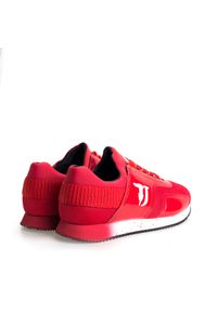 Trussardi Jeans Sneakersy | 77A00154 | Mężczyzna | Czerwony. Nosek buta: okrągły. Zapięcie: bez zapięcia. Kolor: czerwony. Materiał: tkanina, skóra ekologiczna. Wzór: aplikacja, nadruk