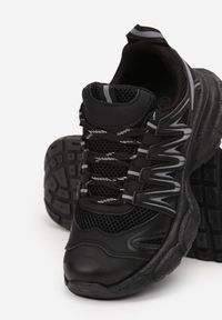 Born2be - Czarne Klasyczne Sneakersy na Płaskiej Podeszwie ze Sznurowaniem i Przeszyciami Althona. Wysokość cholewki: przed kostkę. Kolor: czarny. Szerokość cholewki: normalna. Obcas: na płaskiej podeszwie #4