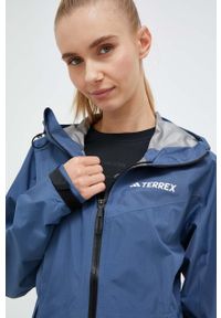 adidas TERREX kurtka przeciwdeszczowa Xperior GTX Paclite damska kolor niebieski gore-tex. Kolor: niebieski. Materiał: tkanina, tworzywo sztuczne, materiał. Technologia: Gore-Tex. Wzór: ze splotem #2