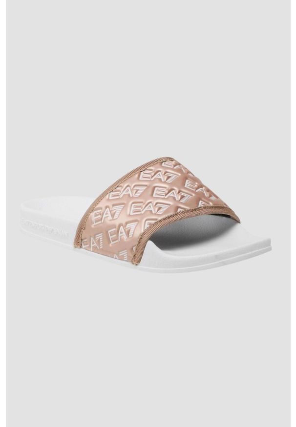 EA7 Emporio Armani - EA7 EMPORIO ARMANI Różowe klapki logowane, Rozmiar 36. Kolor: różowy