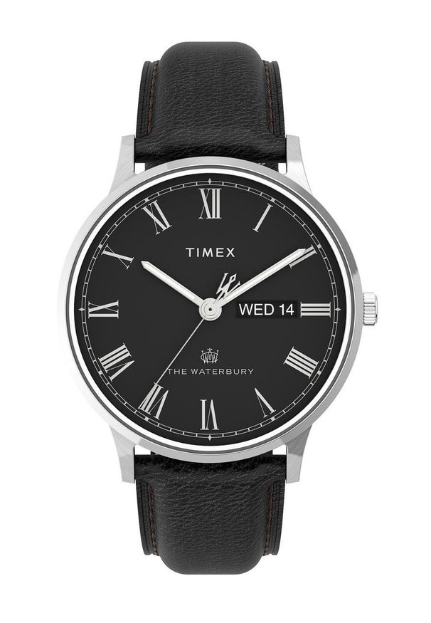 Timex - Zegarek TW2U88600. Kolor: srebrny. Materiał: skóra, materiał