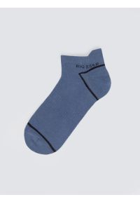 Big-Star - Stopki męskie bawełniane niebieskie Serhios 402. Kolor: niebieski. Materiał: bawełna. Wzór: ze splotem #1