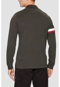 Aeronautica Militare - AERONAUTICA MILITARE Szarozielony męski longsleeve polo Tricolor, Rozmiar M. Typ kołnierza: polo. Kolor: zielony. Materiał: jersey. Długość rękawa: długi rękaw #5