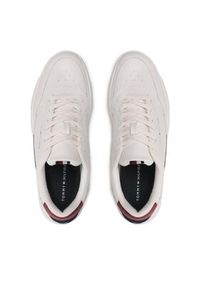 TOMMY HILFIGER - Tommy Hilfiger Sneakersy Elevated Cupsole Leather FM0FM04490 Beżowy. Kolor: beżowy. Materiał: skóra #5